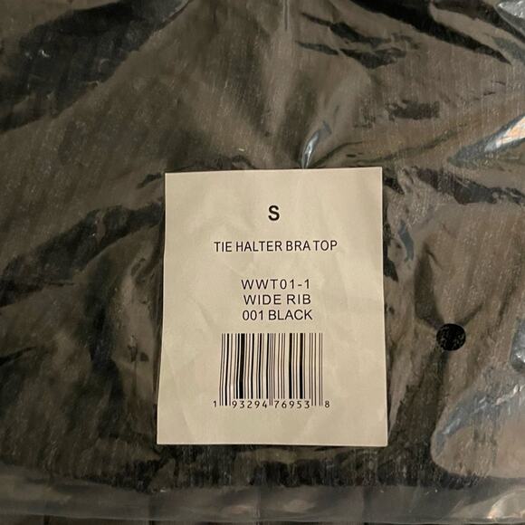 WeWoreWhat Halter Bandeau Cris Cross Crop Charcoal Black Tie Bra S NWT Revolve - Picture 7 of 7